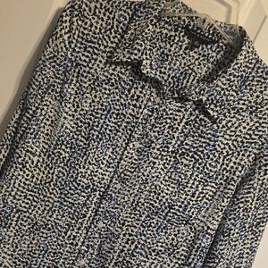 Zac & Rachel Blue and White Textured Blouse